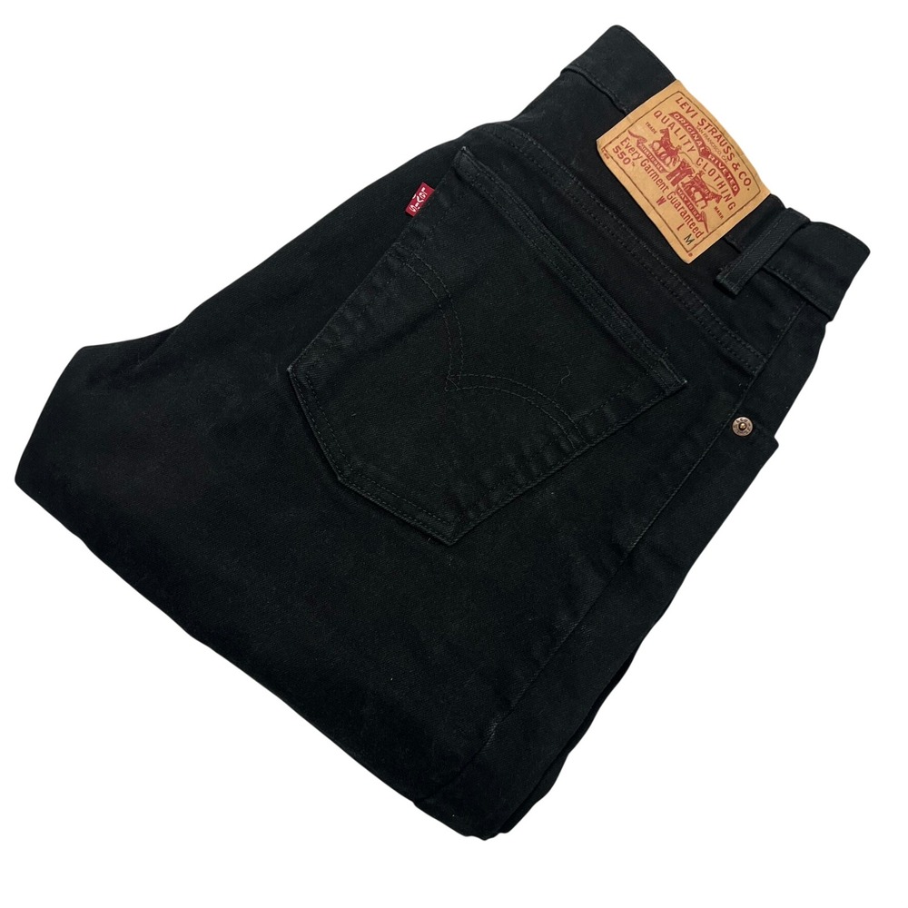 Vintage 2001 Levis 550 Relaxed Fit Tapered Leg Black Jeans Womens 12 MIS M 30x30